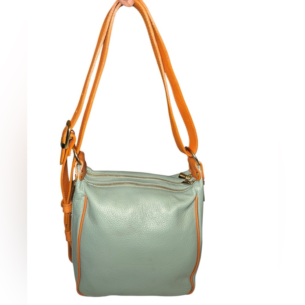 Valentina Stylish Mint Green and Brown Leather Bag made in Italy